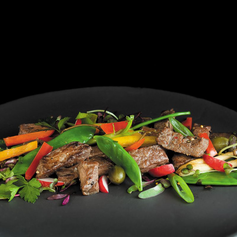 Asian Style Ostrich Steak Strips and Vegetable Stir-fry