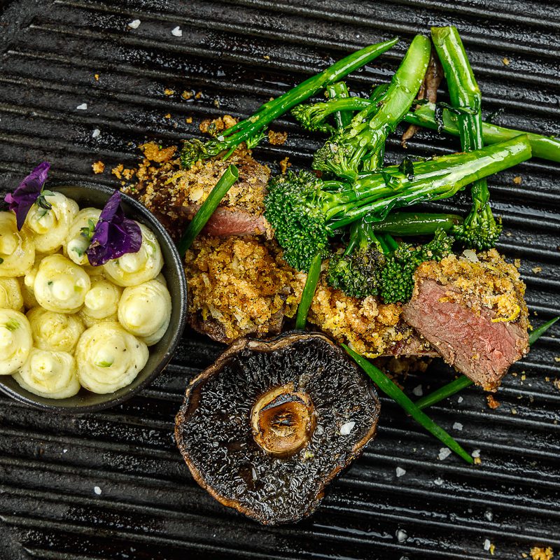 Grilled Ostrich Steak With Lemon and Sage Crust